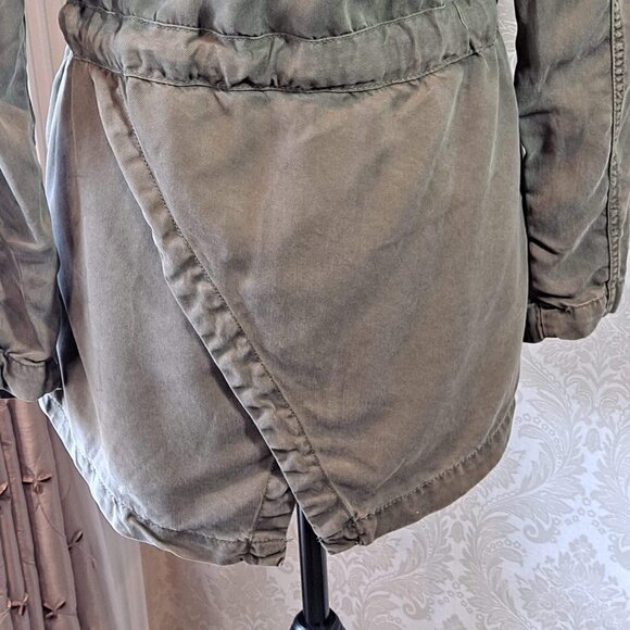 Nanette Lepore Size Large Olive Green Utility Jacket Tie Waist Pockets EUC - Picture 7 of 13